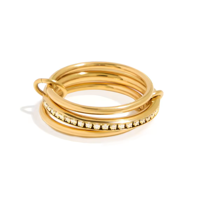 Beaded Rope Zircon Ring