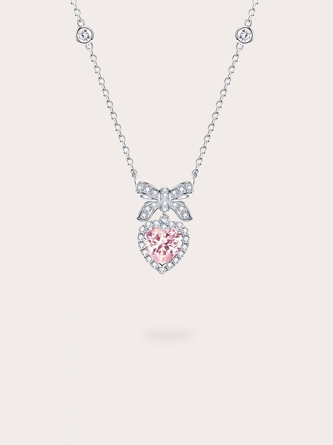 Evelyn Bow Heart Necklace