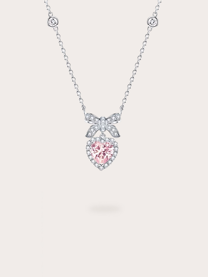 Evelyn Bow Heart Necklace