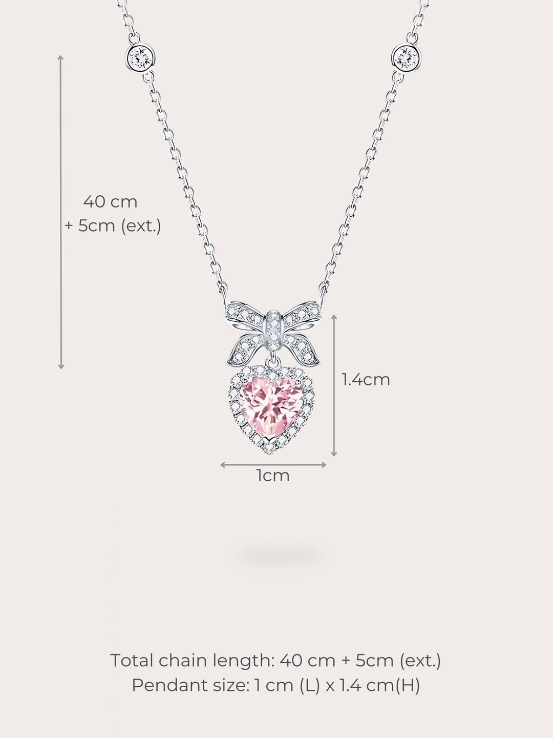 Evelyn Bow Heart Necklace