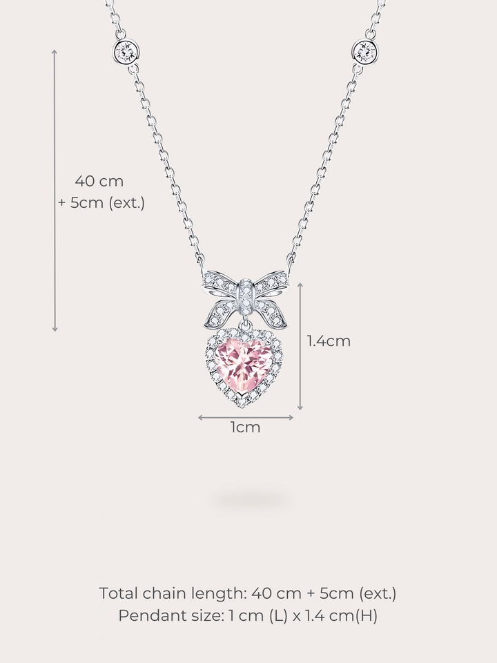 Evelyn Bow Heart Necklace