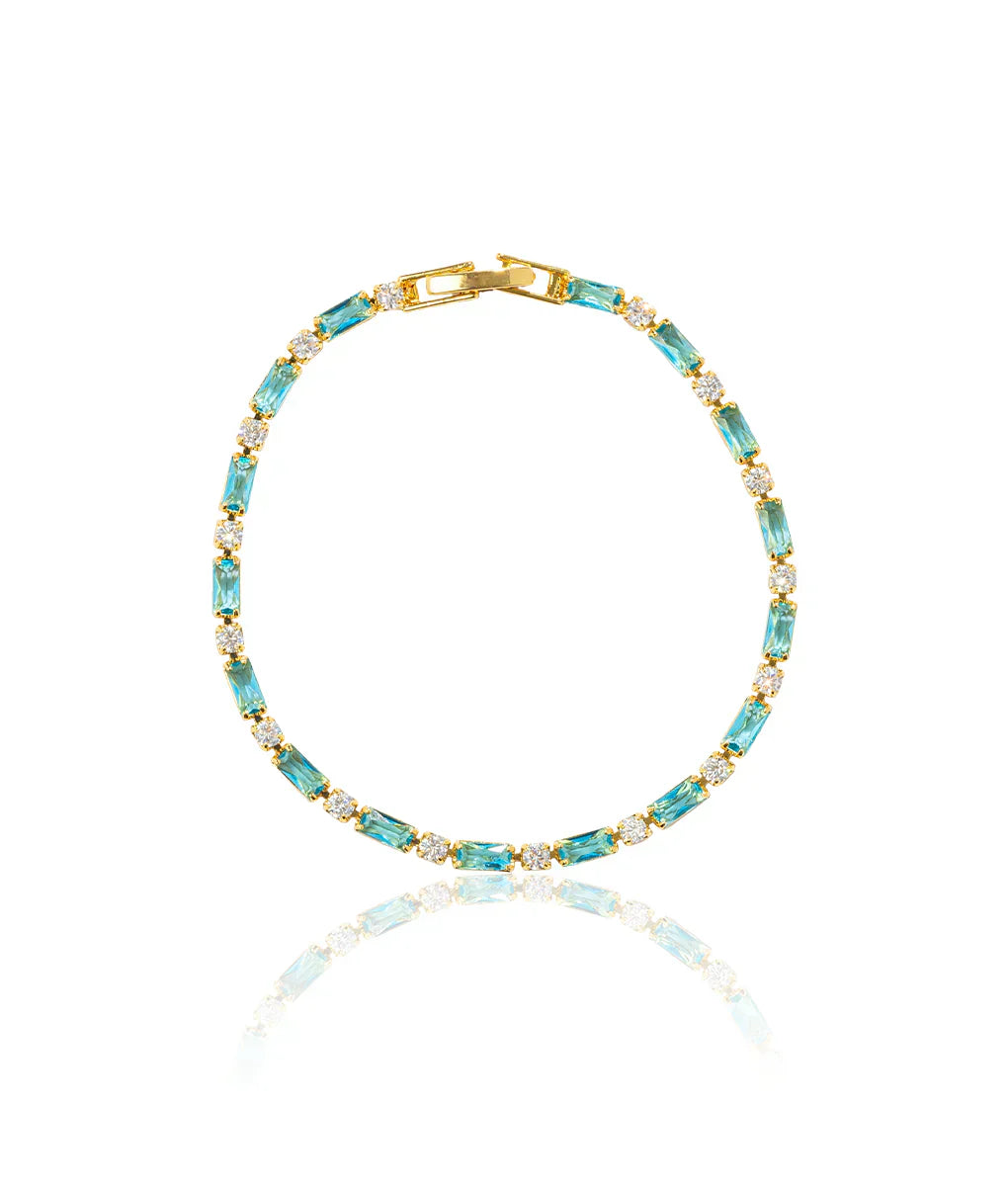 Bracelet with natural turquoise | Gold