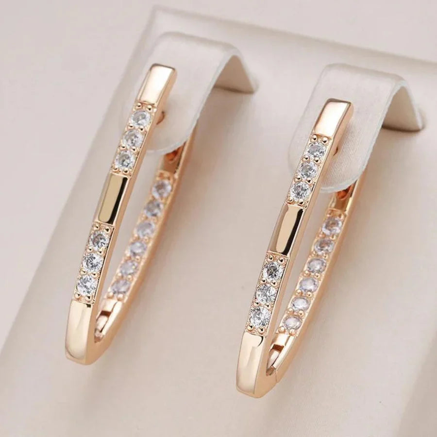 Elegant Gold-Plated Zirconia Earrings