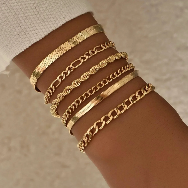 18K Gold Vermeil Bracelet set