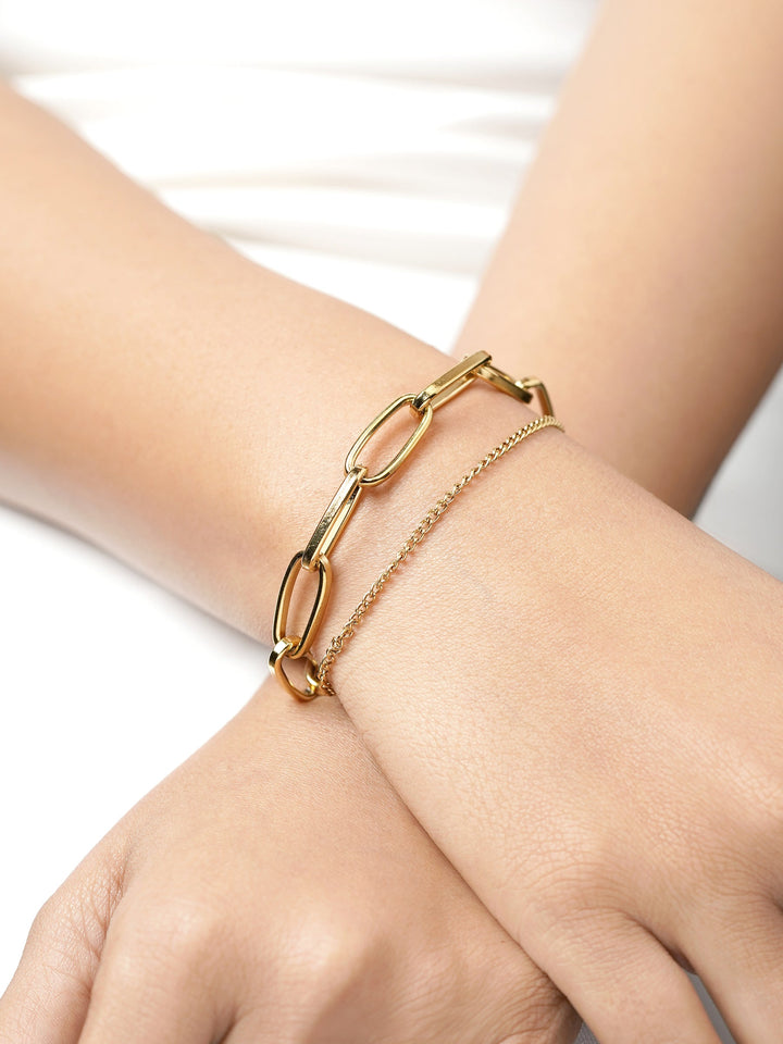 Carta Link 18K Gold Plated Bracelet