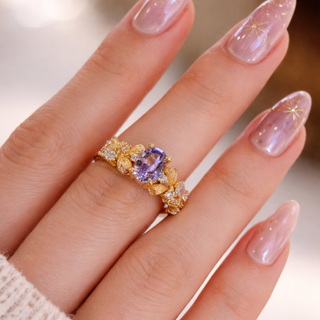 Bloom Purple Gemstone Ring