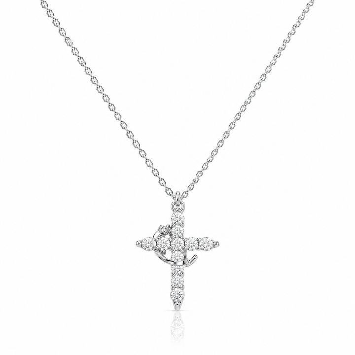 Cross & Crown Necklace – Elegance and Purpose