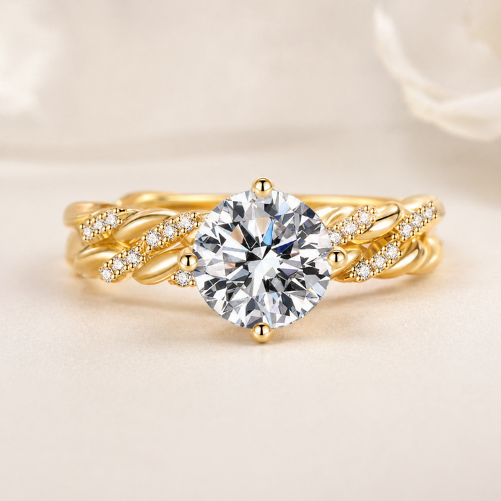 Antique Gold and Silver Crystal Ring