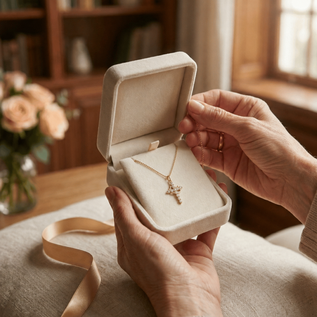 Cross & Crown Necklace – Elegance and Purpose