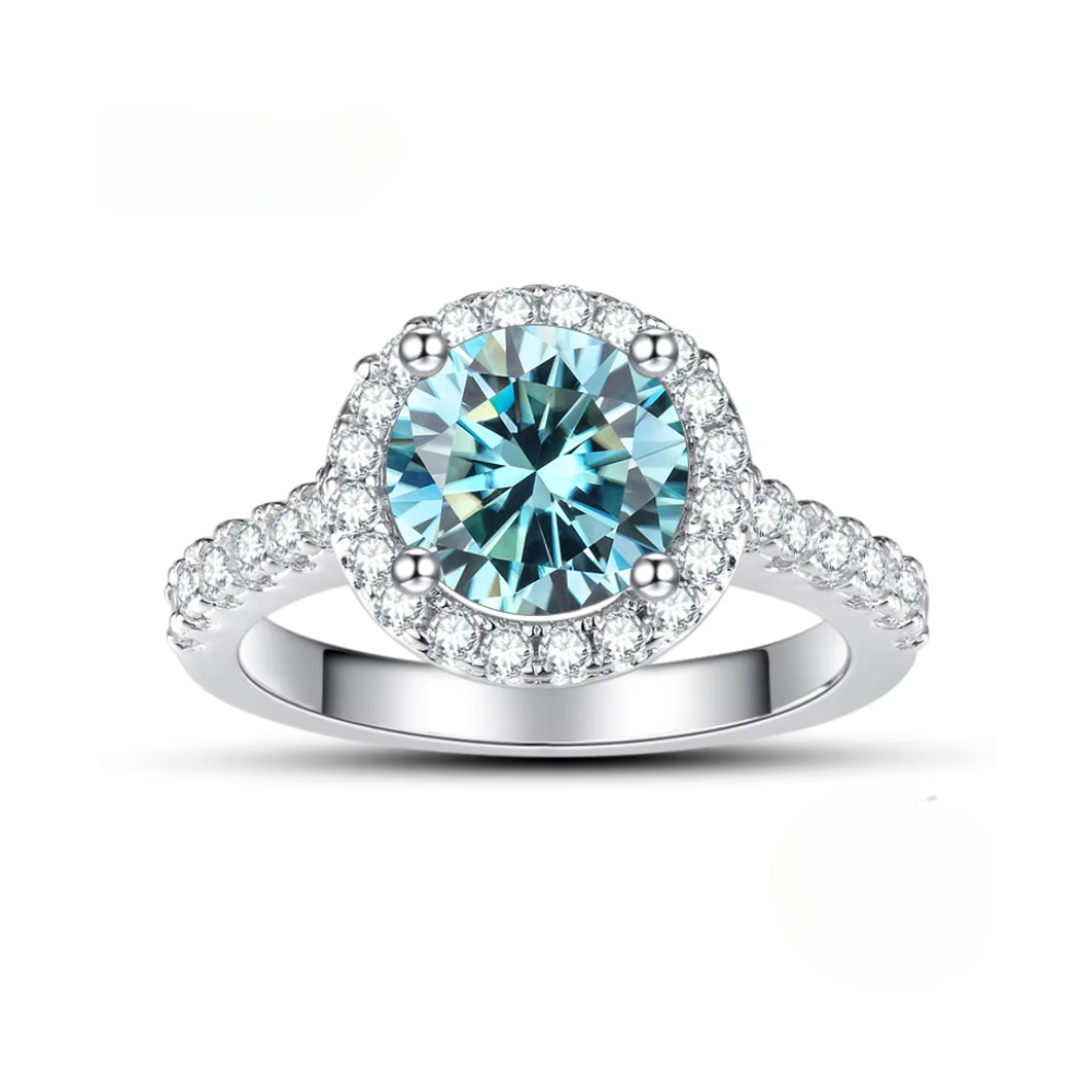 Classic Moissanite Sterling Silver Ring