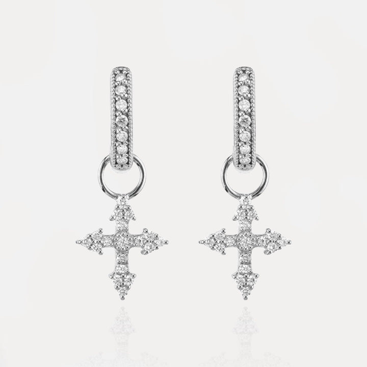 Cross Earrings Sterling Silver