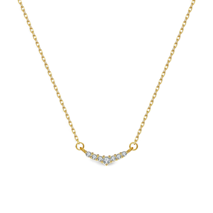 Curved Diamond Bar Necklace
