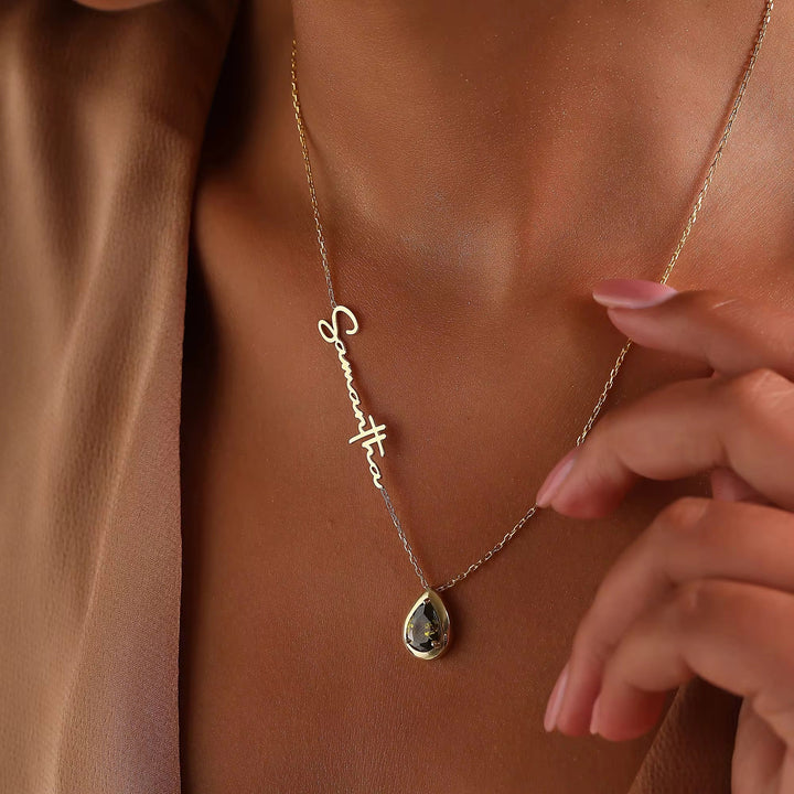 Custom Name Necklace With Birthstone