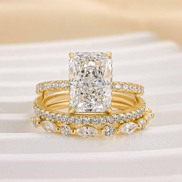 Evelina 3-Piece Gold Wedding Ring Set
