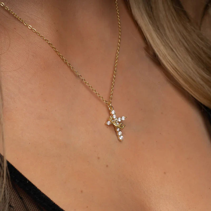 Cross & Crown Necklace – Elegance and Purpose