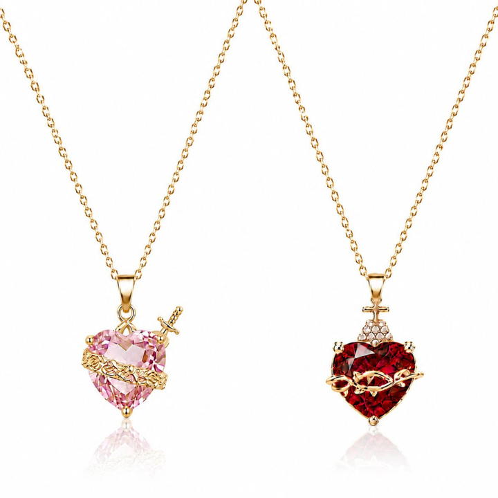 Set of Necklaces of the Sacred Heart of Jesus and the Immaculate Heart of Mary