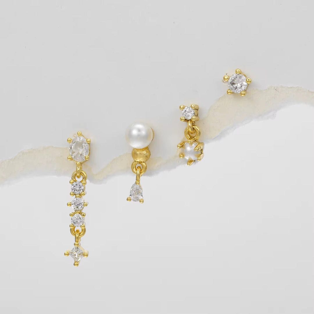 Diamonds And Pearls Earrings Set