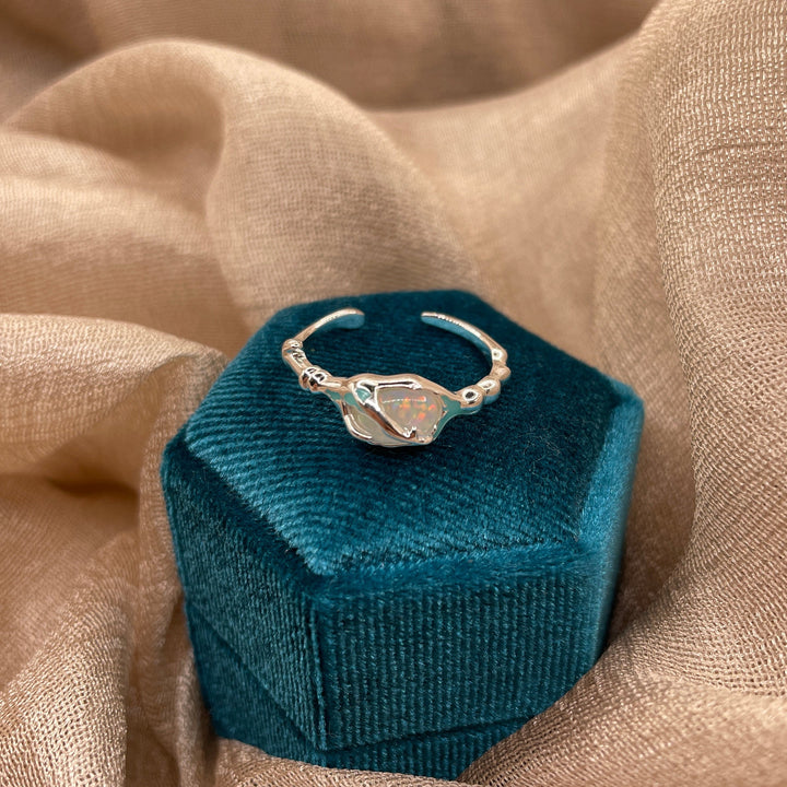 Sea Cradle Irregular Open 925 Sterling Silver Ring