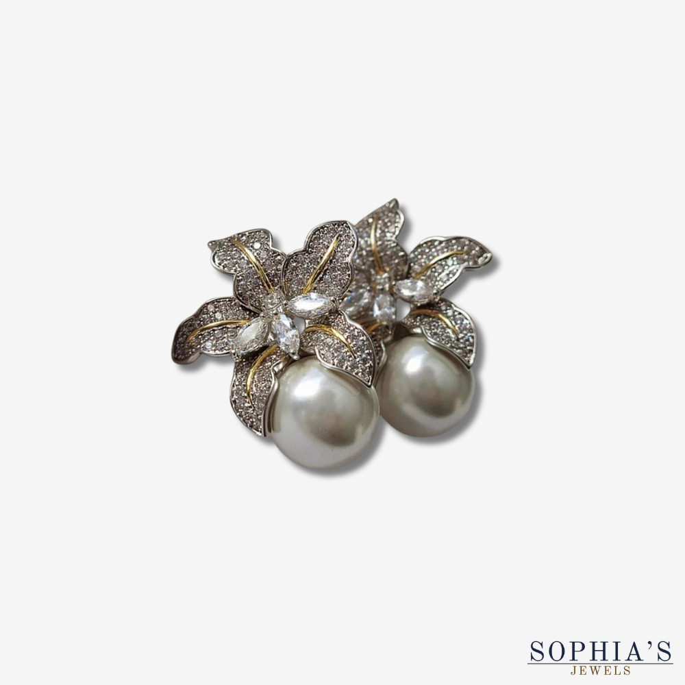 Elegant Flower Pearl Earrings