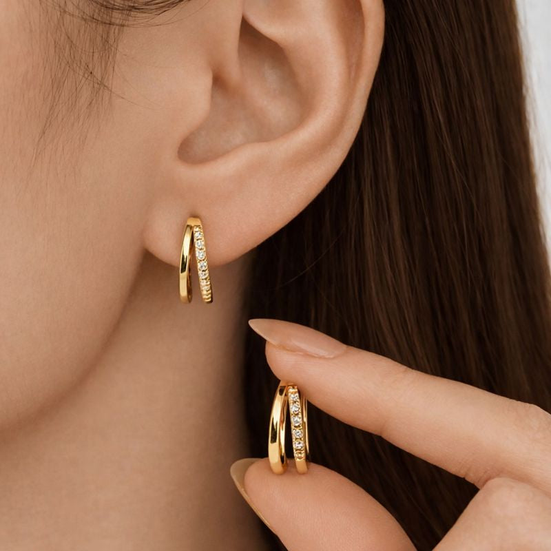 ELINA DOUBLE HOOP EARRINGS