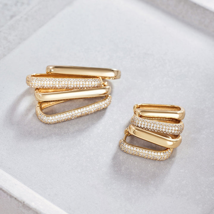 Icon pavé Hoop Earrings | Gold