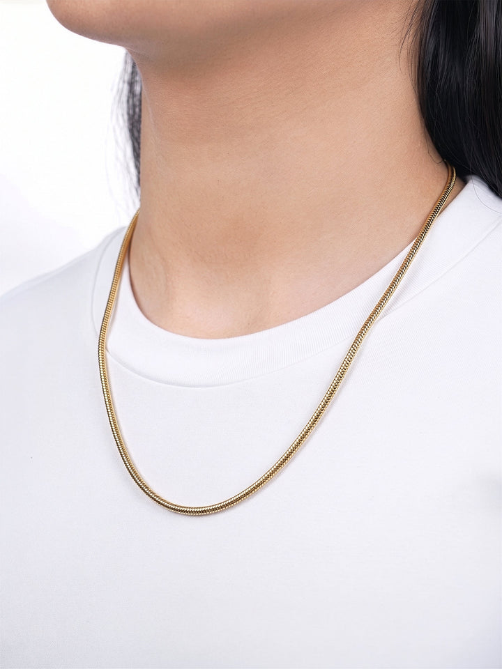 Elliot 18K Gold Plated Women's Round Snake Chain