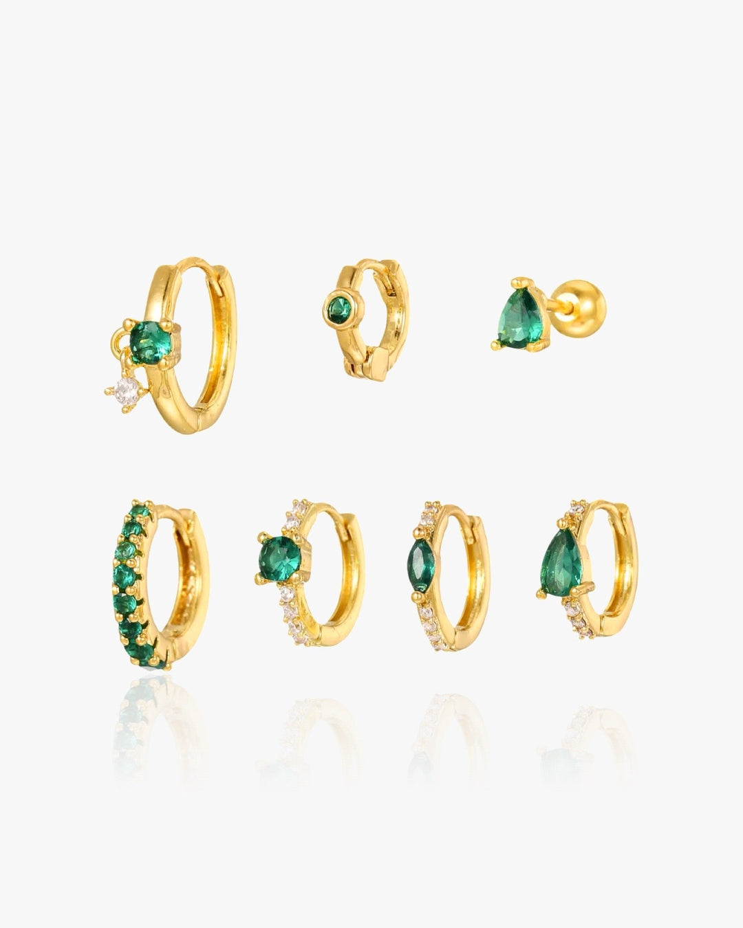 Emerald Embassy Earrings Set