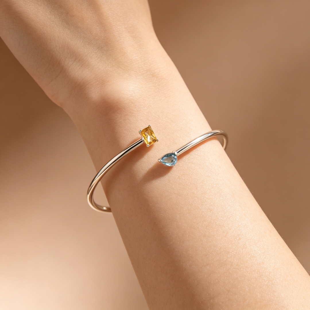 MOTHER AND DAUGHTER CUSTOM DOUBLE BIRTHSTONE BRACELET