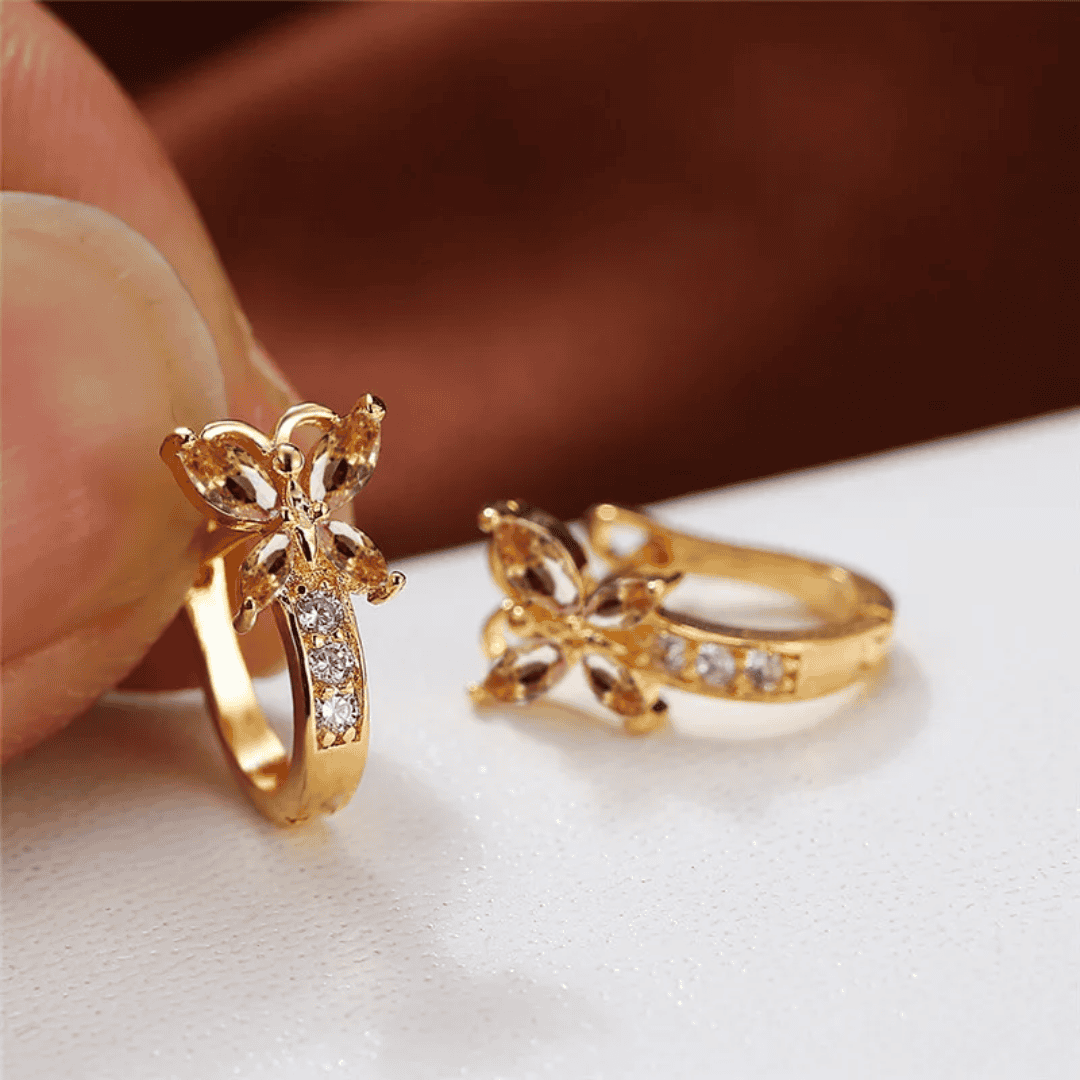 CRYSTAL BUTTERFLY HOOPS