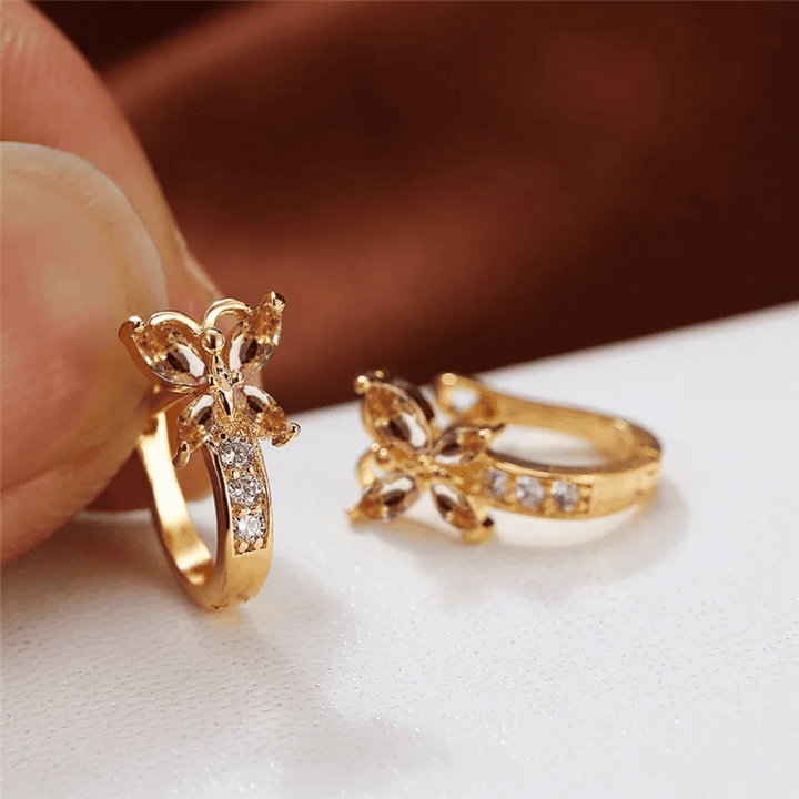 CRYSTAL BUTTERFLY HOOPS