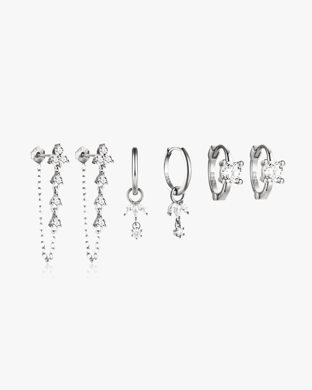 Fine Earrings Set Sterling Silver