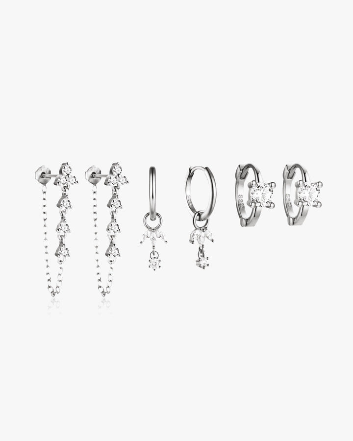 Fine Earrings Set Sterling Silver