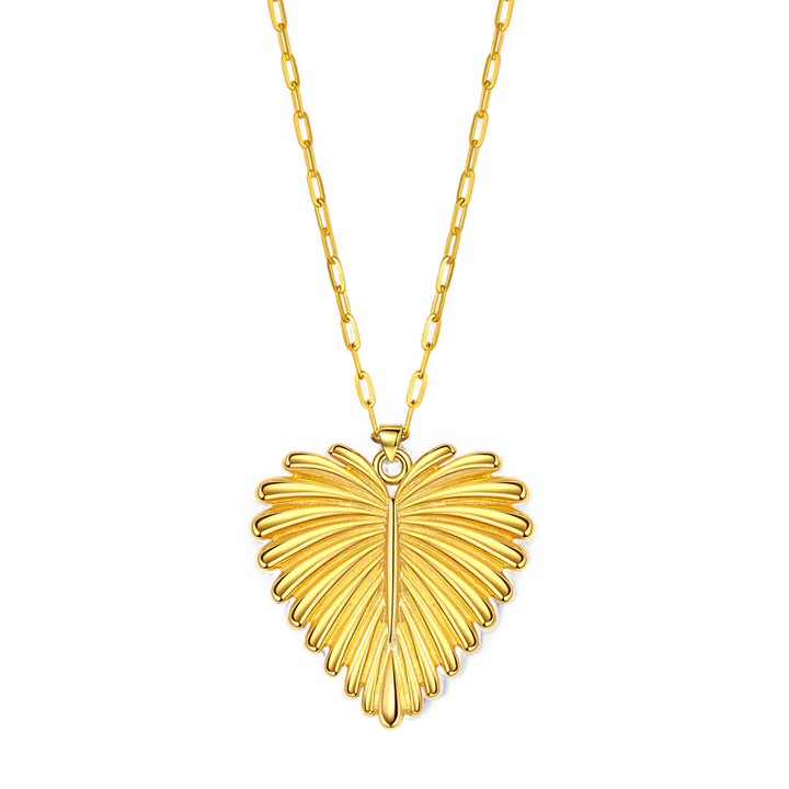 Full-Heart Palm Pendant Necklace