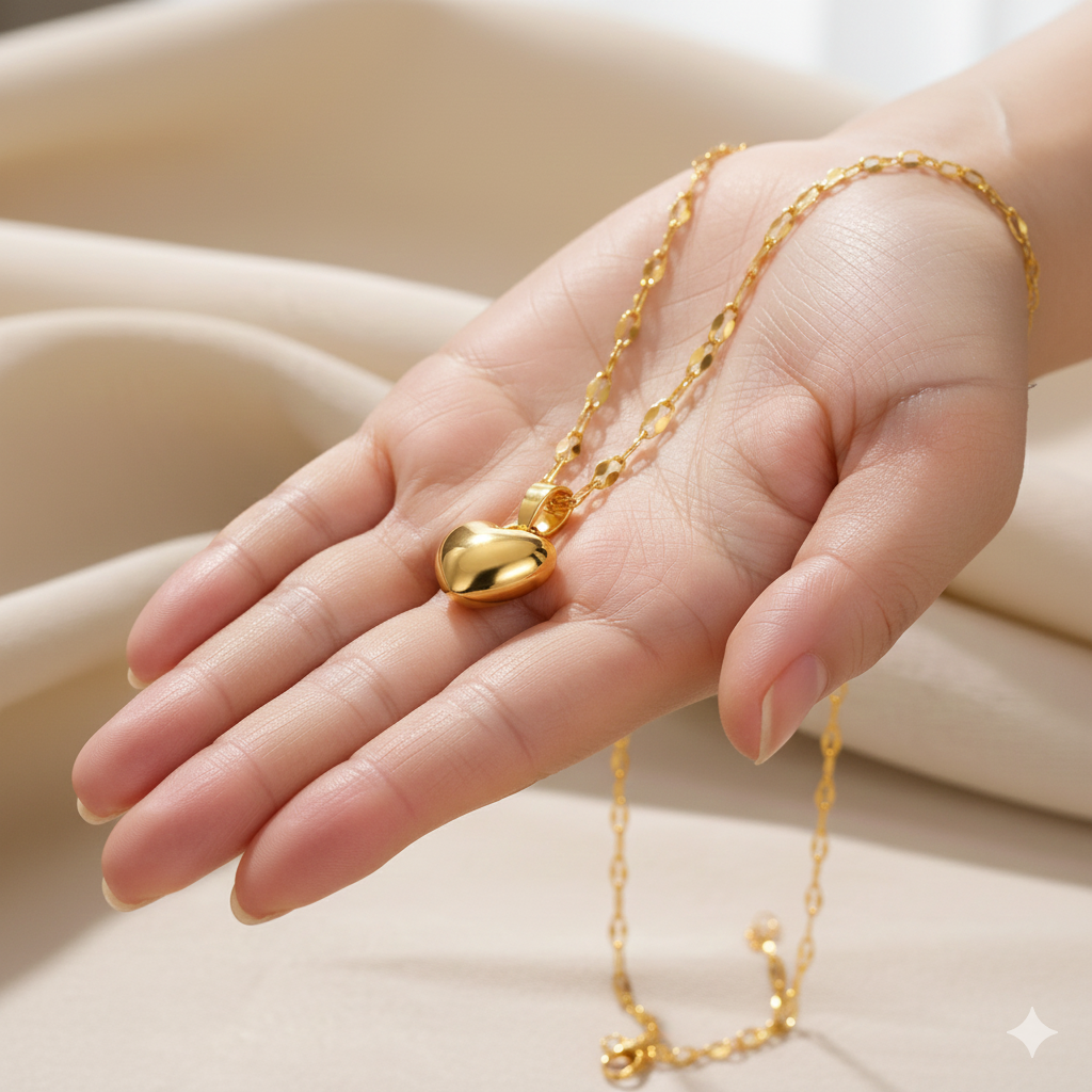 The "Timeless Love" Puffy Heart Necklace