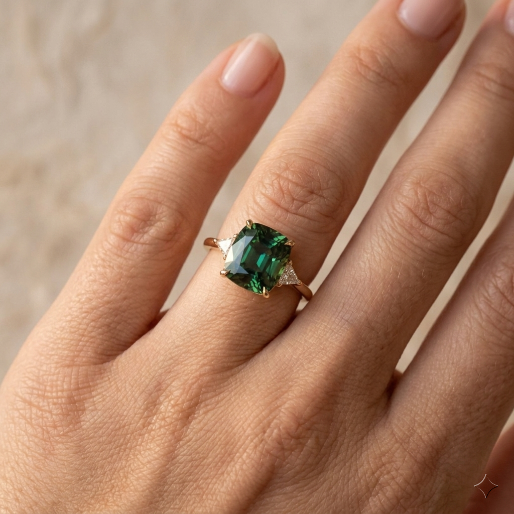 Luck - Green Zirconia Ring in Gold