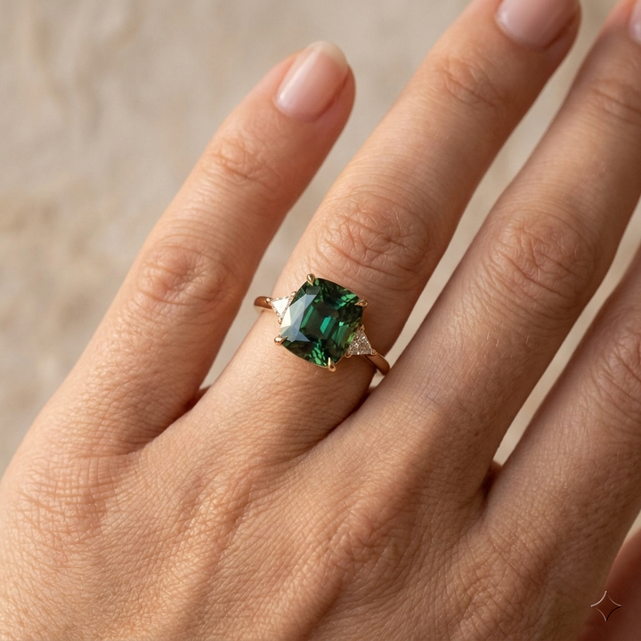 Luck - Green Zirconia Ring in Gold