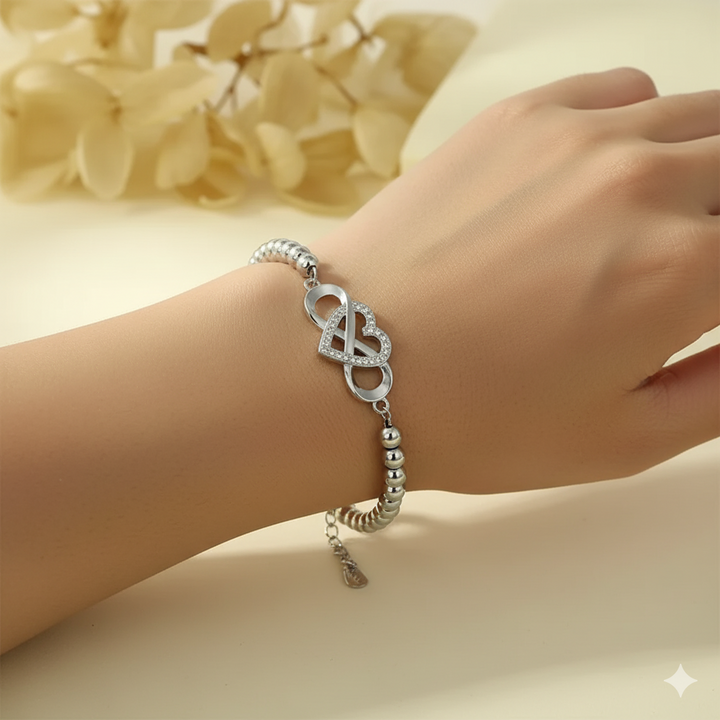 To My Granddaughter - Keep Me In Your Heart Infinity Love Bead Bracelet