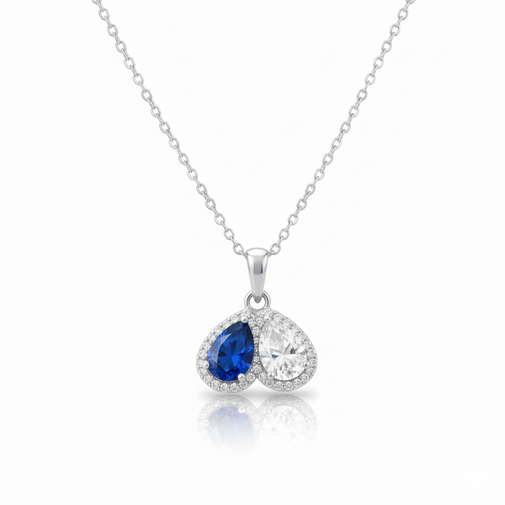For My Daughter- Custom Promise Two Heart Birthstone Necklace