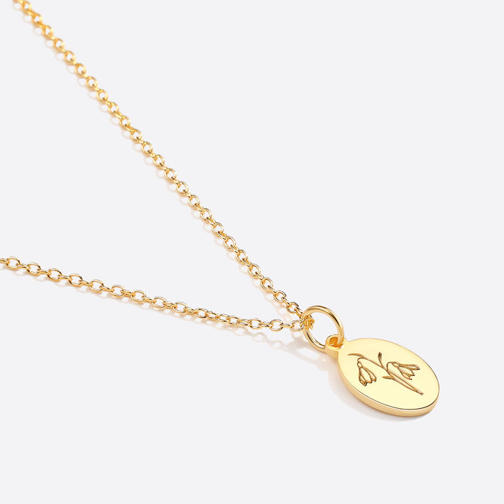 Gold Vermeil Tiny Birth Flower Necklace