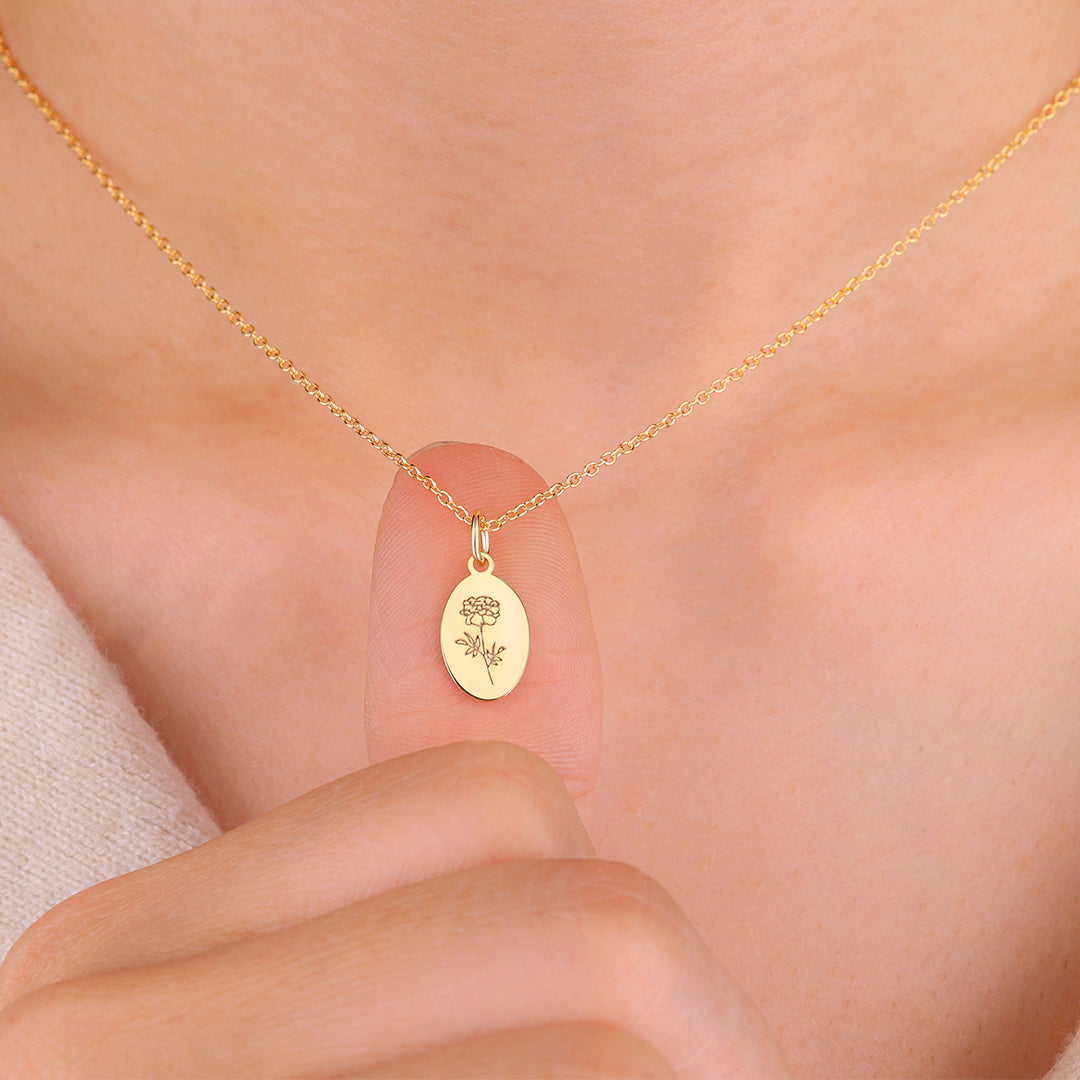 Gold Vermeil Tiny Birth Flower Necklace