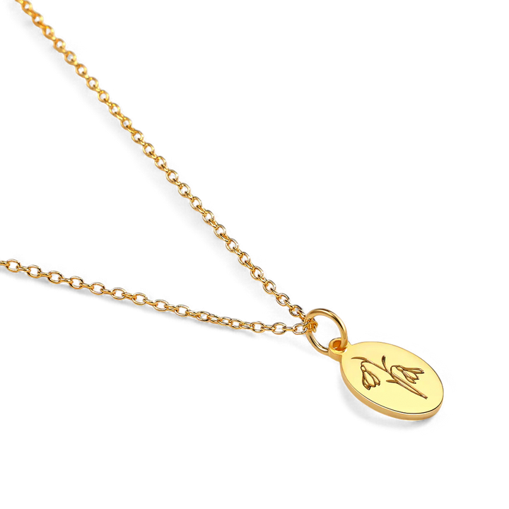 Gold Vermeil Tiny Birth Flower Necklace