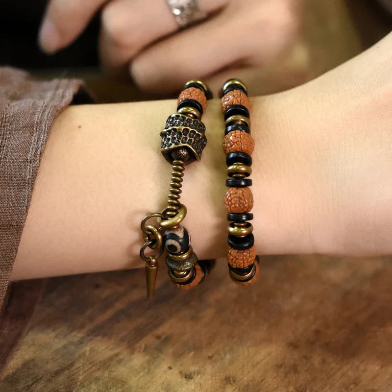 Asgard | Rudraksha, Ebony & Copper Handmade Bracelet