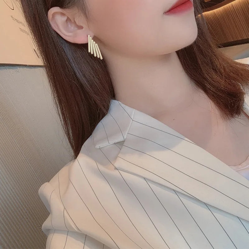 Minimal Geometric Bar Earrings