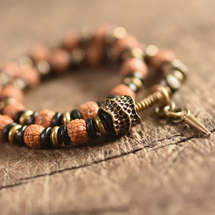 Asgard | Rudraksha, Ebony & Copper Handmade Bracelet