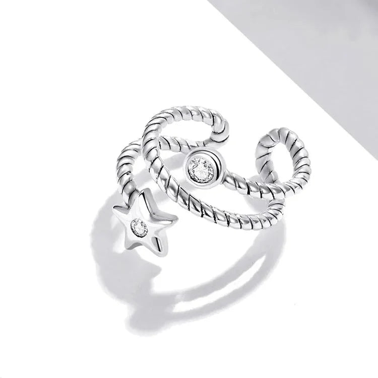 Twisted Star Ear Cuff – 925 Sterling Silver | No Piercing