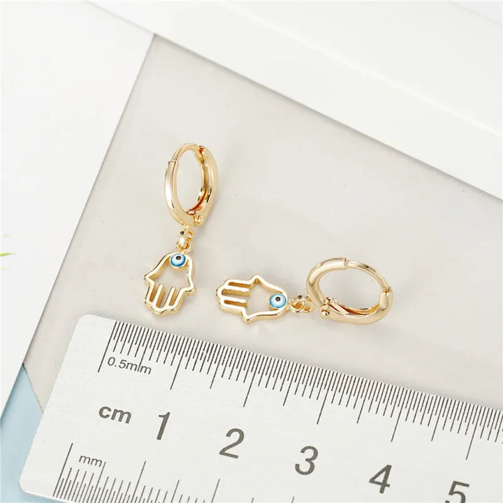 Hollow Evil Eye Hand Earrings