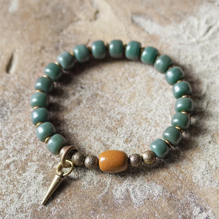 Aina | Handmade Green Bodhi Seeds & Yellow Jade Bracelet