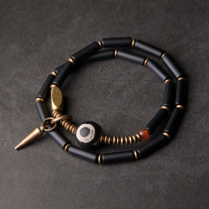 Revna | Black Agate & Copper Handmade Bracelet