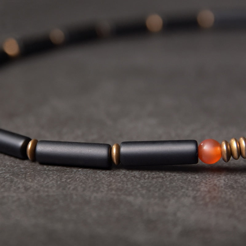 Revna | Black Agate & Copper Handmade Bracelet