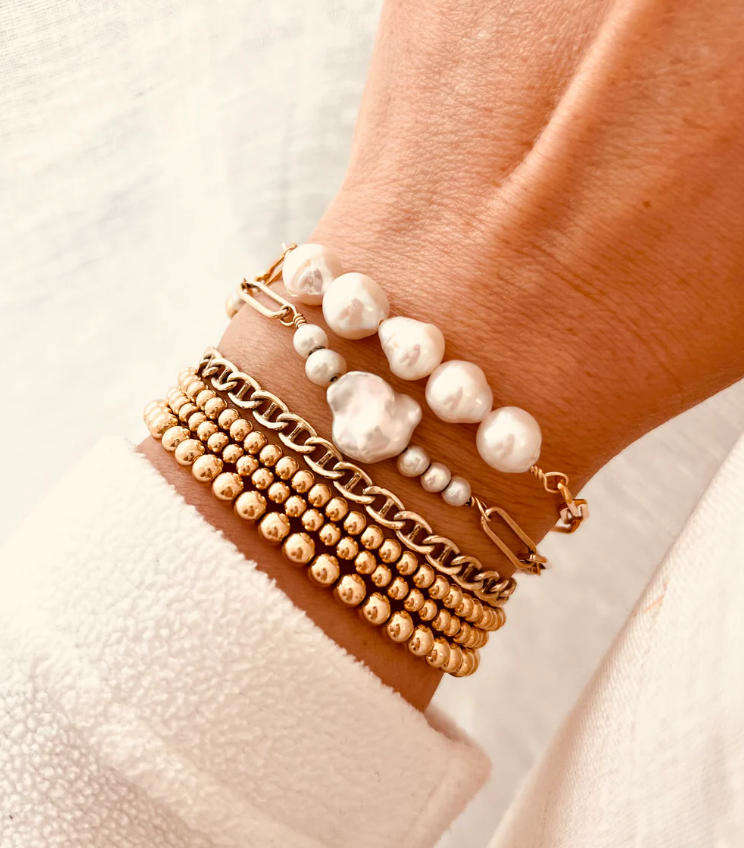 Baroque Pearl Paperclip Bracelet